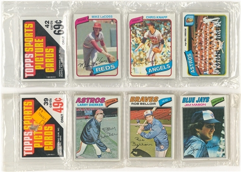 1977 and 1980 Topps Baseball Unopened Rack Packs (2 Different)